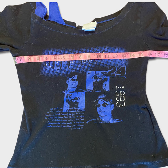 Vintage Womens Jeff Gordon Off Shoulder Top with rhinestones - Picture 3 of 7